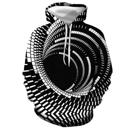 Weiouma Vortex Print Long-Sleeve Hoodie | Streetwear