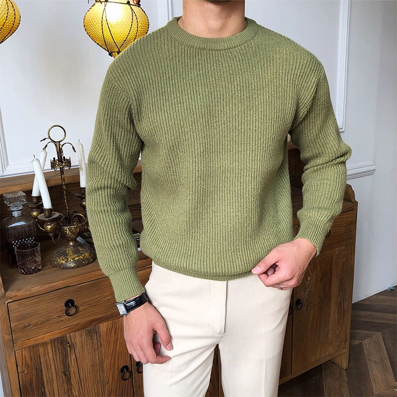 Men's Long Sleeve Casual Round Neck Sweater for Fall/Winter