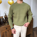 Men's Long Sleeve Casual Round Neck Sweater for Fall/Winter