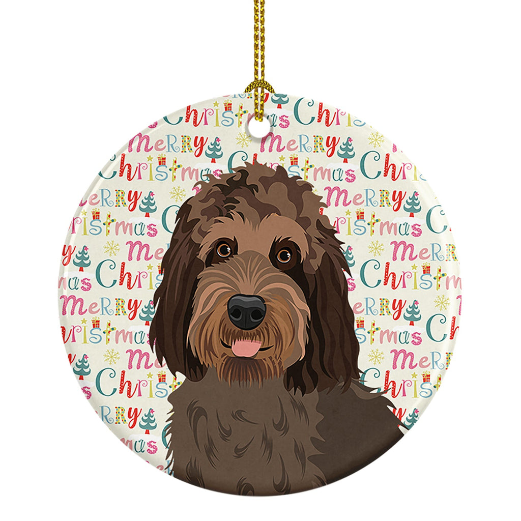 Doodle Tricolor #3 Christmas Ceramic Ornament