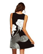 New Digital Print Off-Shoulder Dress