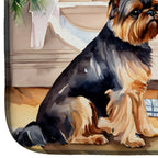 Brussels Griffon Cozy Christmas Dish Drying Mat