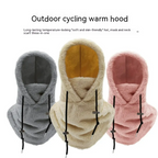Winter Cycling Windproof Cap and Thick Scarf Set | Embroidered Cap