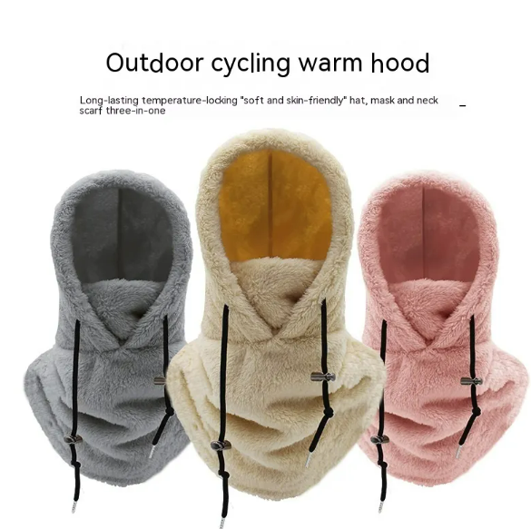 Winter Cycling Windproof Cap and Thick Scarf Set | Embroidered Cap