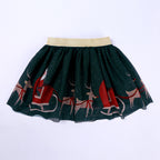 Girls' Christmas Outfit Set with Long Sleeve T-Shirt & Tulle Skirt