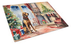 Bloodhound Cozy Christmas Glass Cutting Board