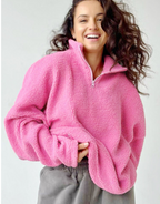 Knitted Lamb Fleece Pullover Sweater | Streetwear