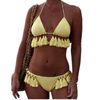 Handmade Crochet Bikini Set with Fringe for Export