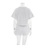 Women's Striped Knit Pajama Shorts Set