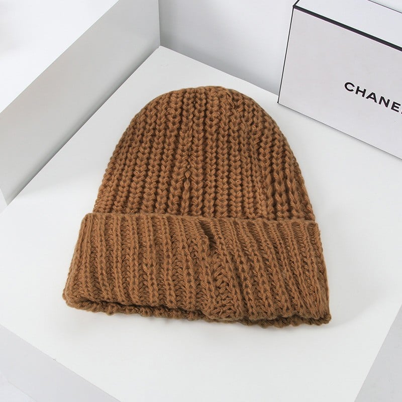 Women's Oversized Wool Knitted Hat with Large Fit | Embroidered Cap