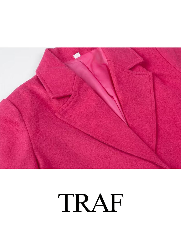 TRAF Women's Elegant Winter Loose Outerwear Coat