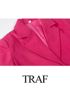 TRAF Women's Elegant Winter Loose Outerwear Coat