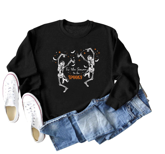 Loose Long Sleeve Sweatshirt with Letter Print | Streetwear