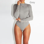 Women's Long-Sleeved Slim Casual Stretch Bodysuit