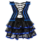 Striped Body Shaping Lingerie Set with Lace Skirt
