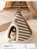Knitted Round Warm Santa Pet Bed