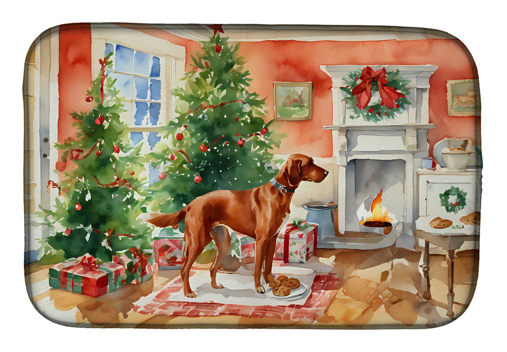 Redbone Coonhound Christmas Cookies Dish Drying Mat