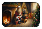 Belgian Tervuren and Santa Claus Dish Drying Mat