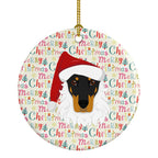 Doberman Pinscher Merry Christmas Ceramic Ornament