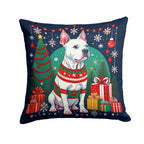White Pit Bull Terrier Christmas Throw Pillow