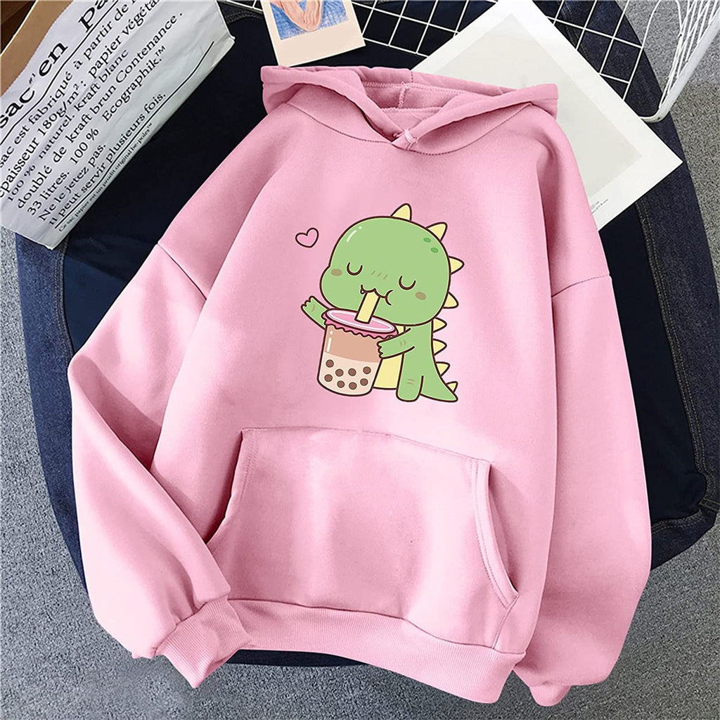 Ice Cream Pattern Casual Loose Ladies Hoodie Sweater | Streetwear