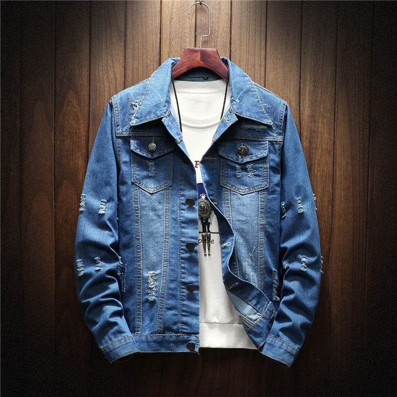 Japanese Denim Jacket for Youth and Plus Size Casual Wear