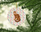 Bengal Cat Christmas Ceramic Ornament