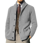 Men's Euro American Solid Long Sleeve Knitted Cardigan