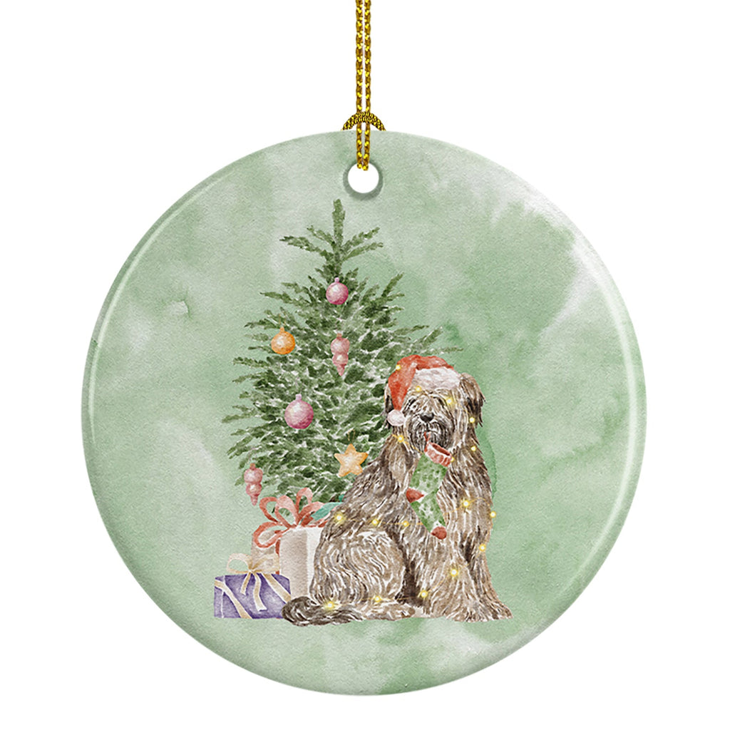 Briard Christmas Presents and Tree Ceramic Ornament