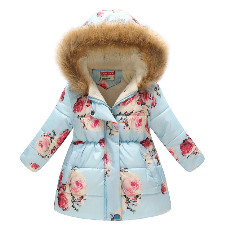 Printed Hooded Padded Coat for Kids