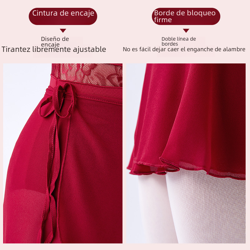 Women's Adult Ballet Dress One-Piece Chiffon Skirt