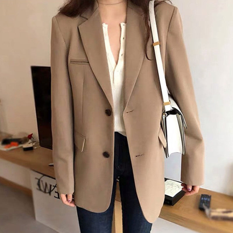 British Style Long Casual Suit Jacket