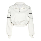 Loose-Fit Cropped Hoodie with Color Block Design
