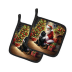 Newfoundland and Santa Claus Pair of Pot Holders