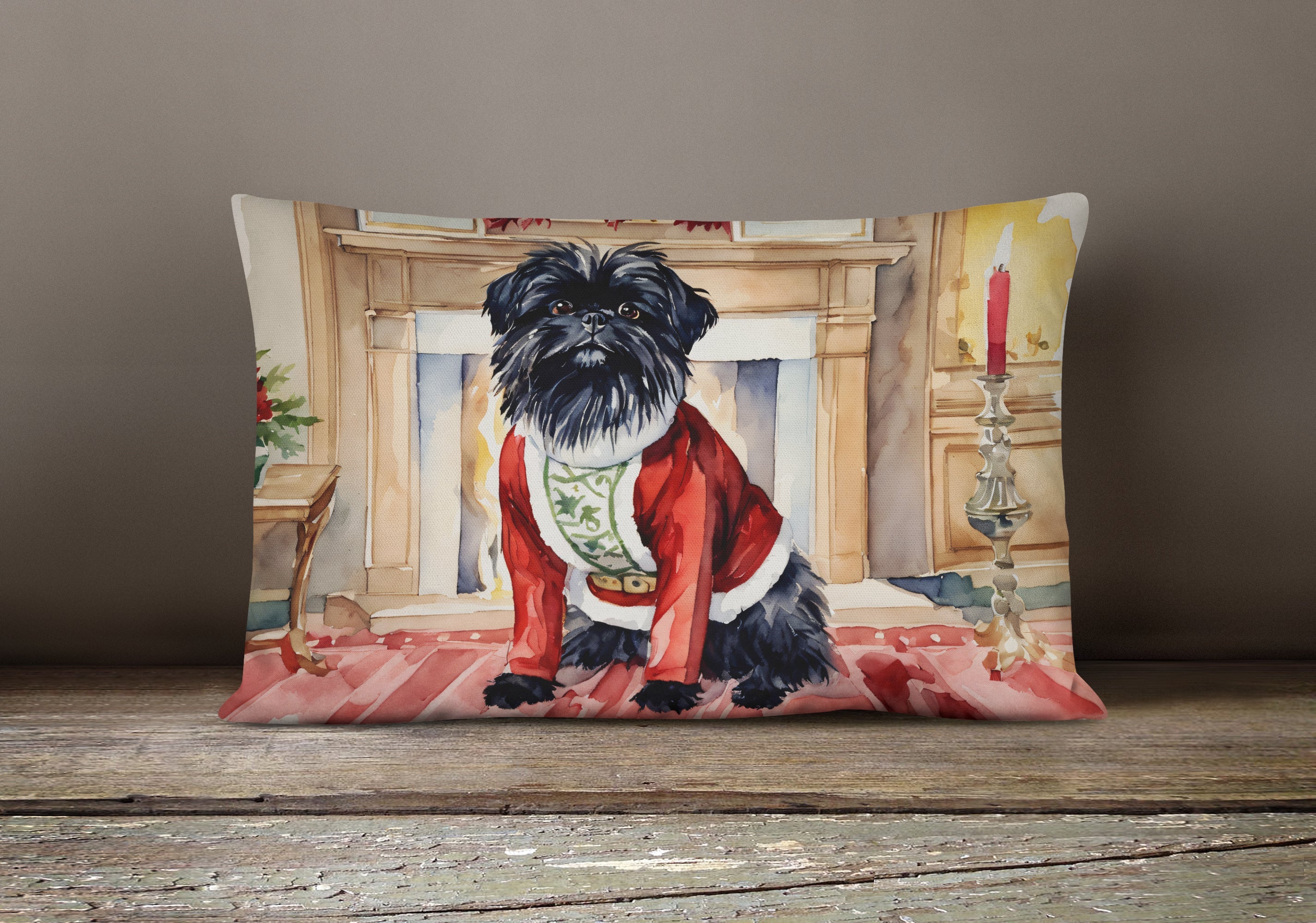 Affenpinscher Christmas Throw Pillow