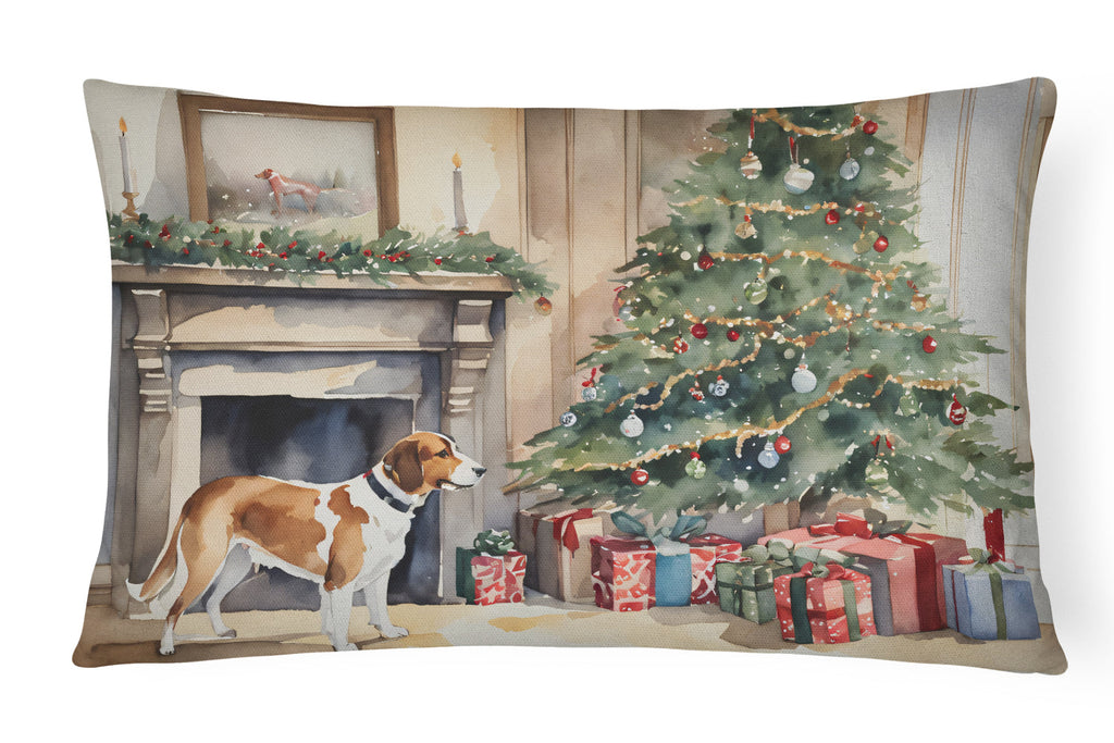 English Foxhound Cozy Christmas Throw Pillow