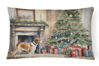 English Foxhound Cozy Christmas Throw Pillow