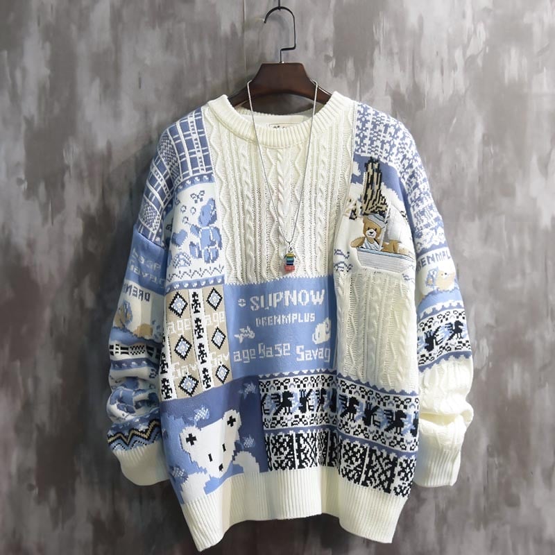 Men's Winter Round Neck Pullover Sweater by Tide Brand | Streetwear