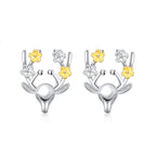 Fashionable Christmas Reindeer Head Earrings (Wholesale)