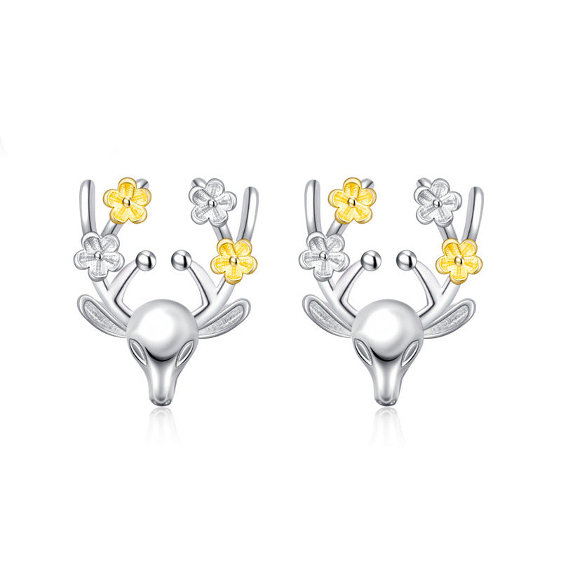 Fashionable Christmas Reindeer Head Earrings (Wholesale)