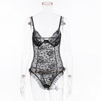 Lace Polka Dot Bodysuit for Intimate Wear