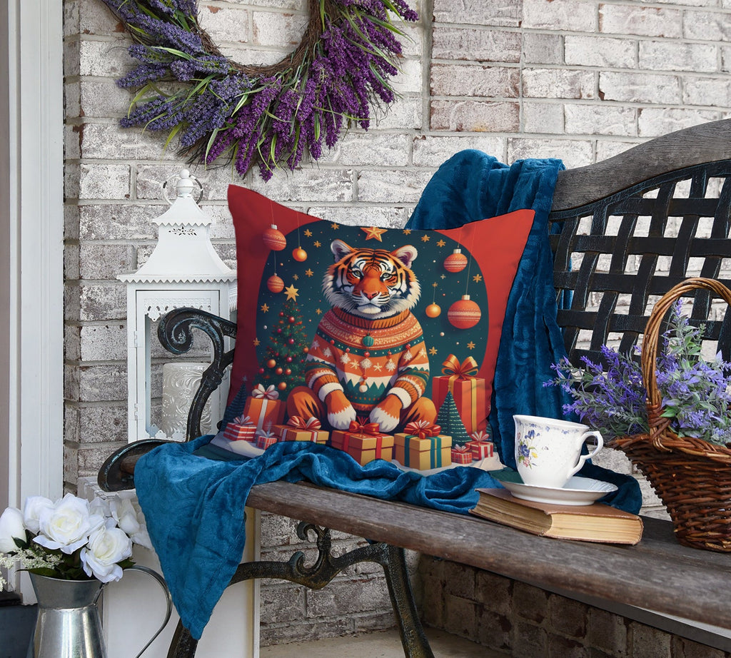 Tiger Christmas Throw Pillow