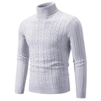 2023 Men's High Neck Twisted Flower Sweater Knitwear