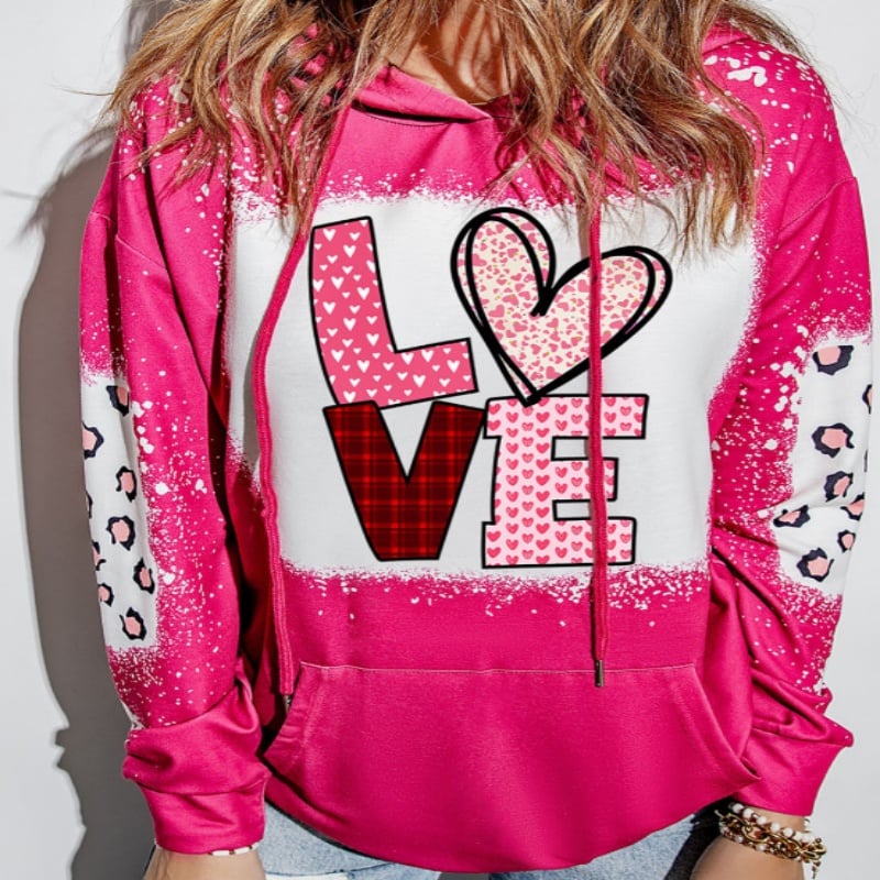 Leopard Print Long Sleeve Pullover Hoodie for Women | Streetwear