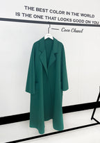 Women's Double-sided Wool Coat with Water Ripple Design