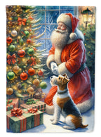 Fox Terrier and Santa Claus Garden Flag