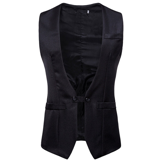 Men's Business Suit with Black Vest and Jacket