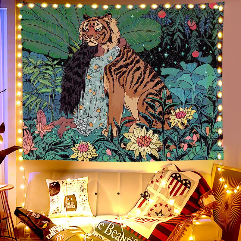 Christmas Polyester Fabric Tapestry for Festive Decor