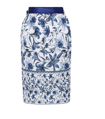 Blue Floral Deep V Tie-Shoulder One-Piece Swimsuit