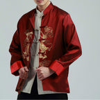 Men's Chinese Style Embroidered Dragon Jacket Tops